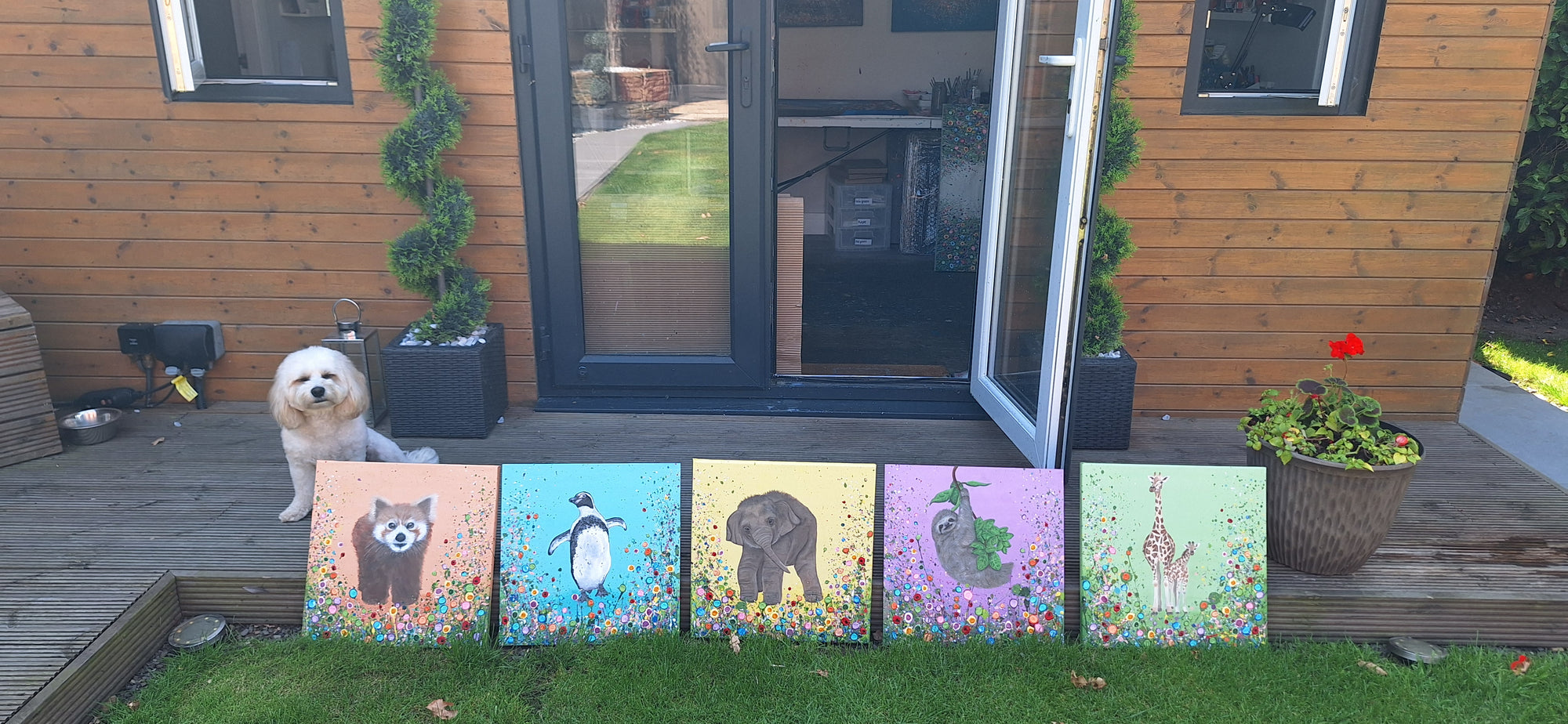 Gina & Gio The Giraffes ORIGINAL ART WORK