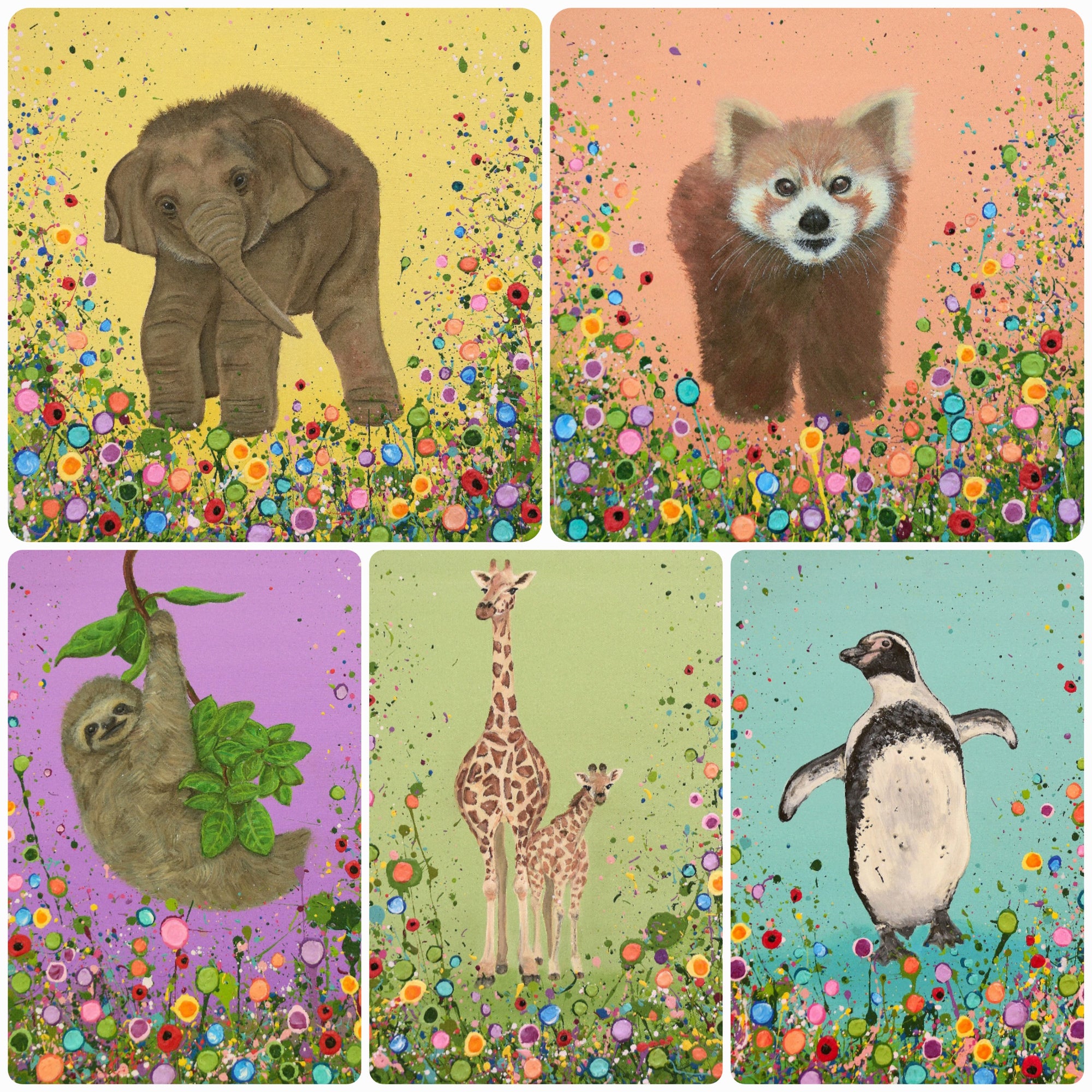 Gina & Gio The Giraffes ORIGINAL ART WORK