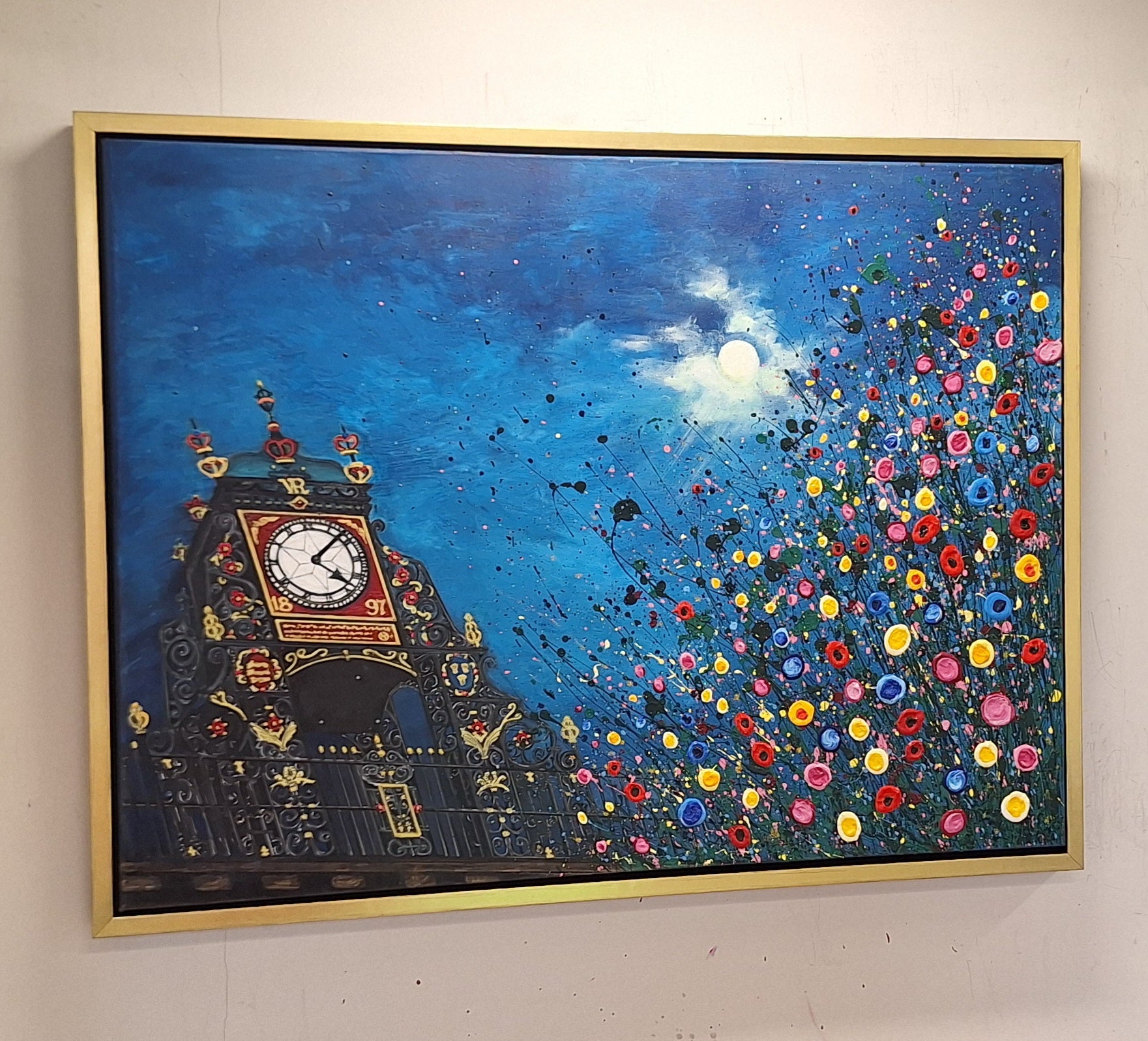 A Moonlit Chester Clock ORIGINAL ART WORK