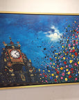 A Moonlit Chester Clock ORIGINAL ART WORK