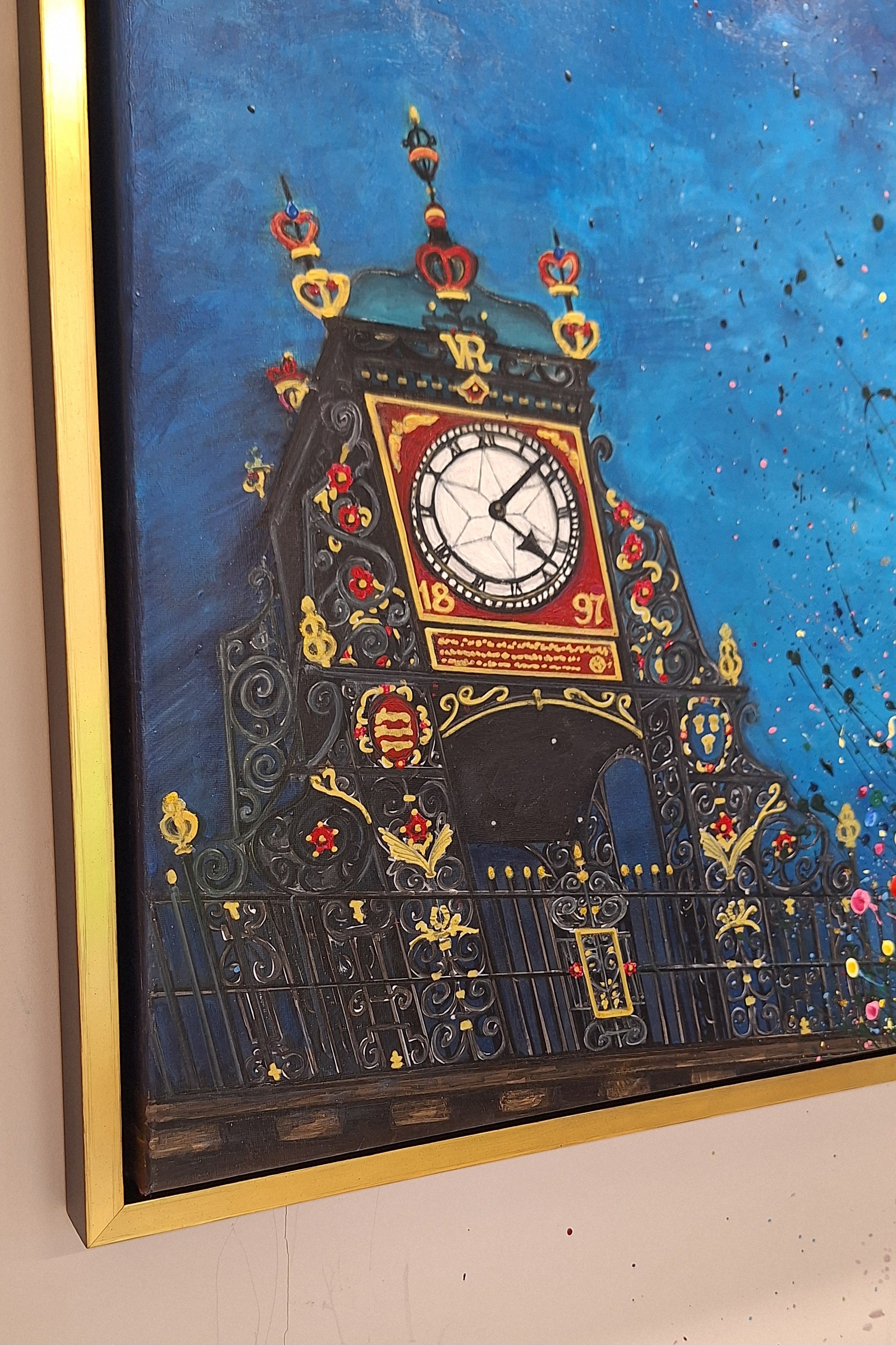 A Moonlit Chester Clock ORIGINAL ART WORK