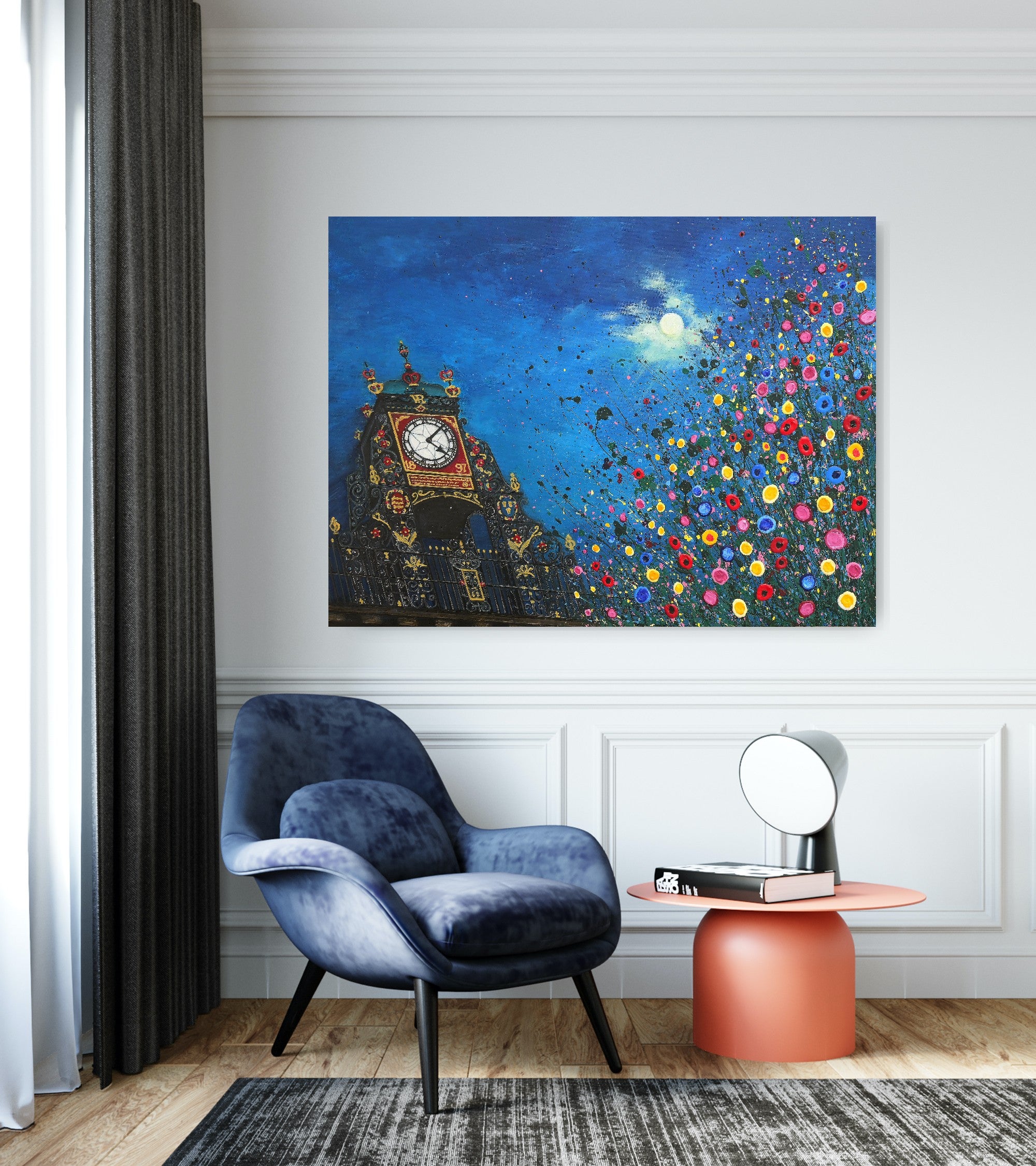 A Moonlit Chester Clock CANVAS PRINT