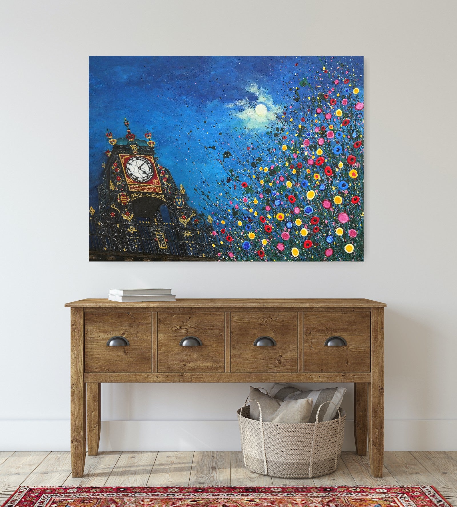 A Moonlit Chester Clock CANVAS PRINT