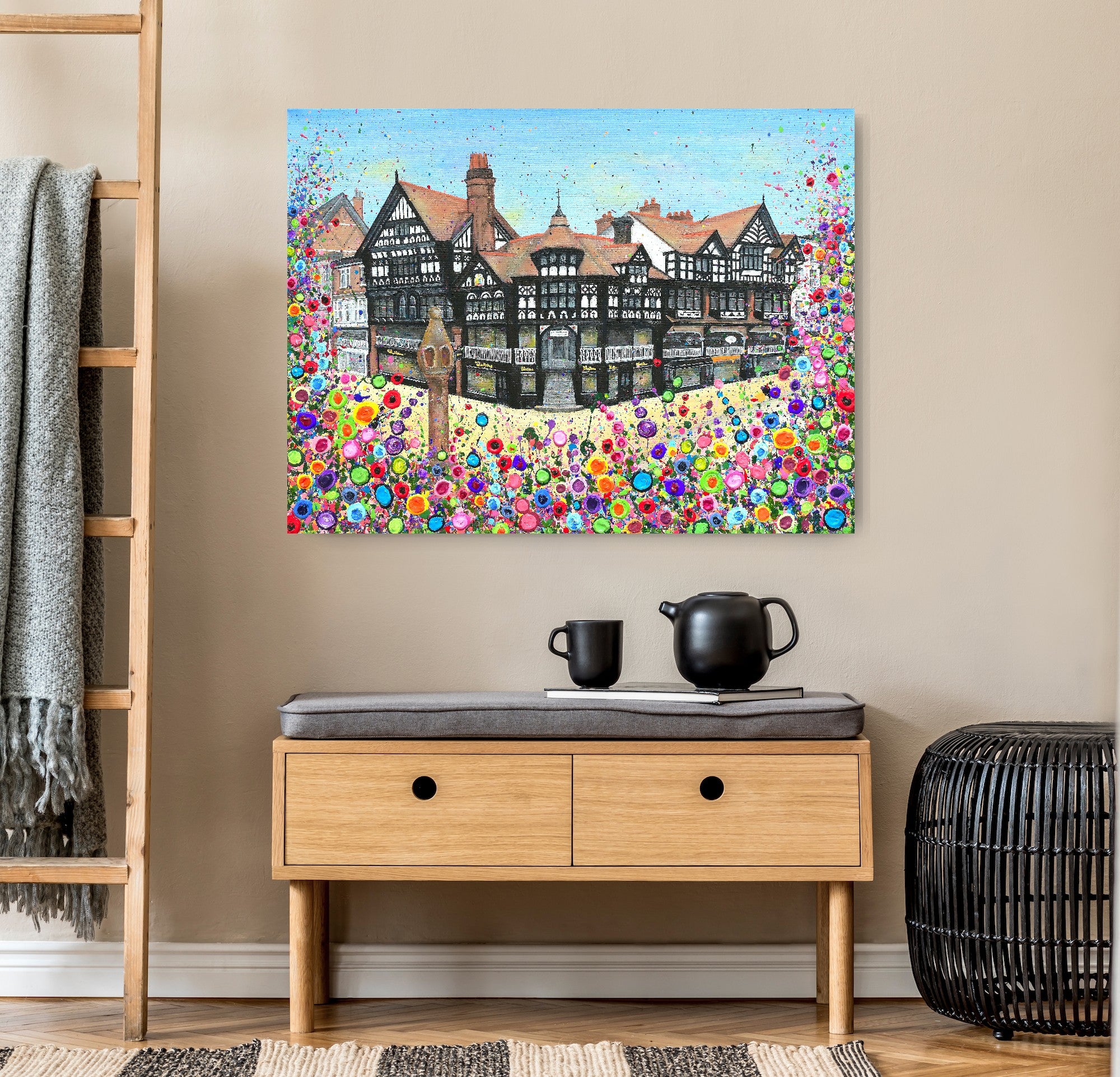 Chester Cross in Bloom CANVAS PRINT – Jo Gough Art