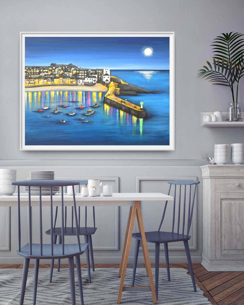 A Moonlit St Ives PRINT ON FINE ART PAPER