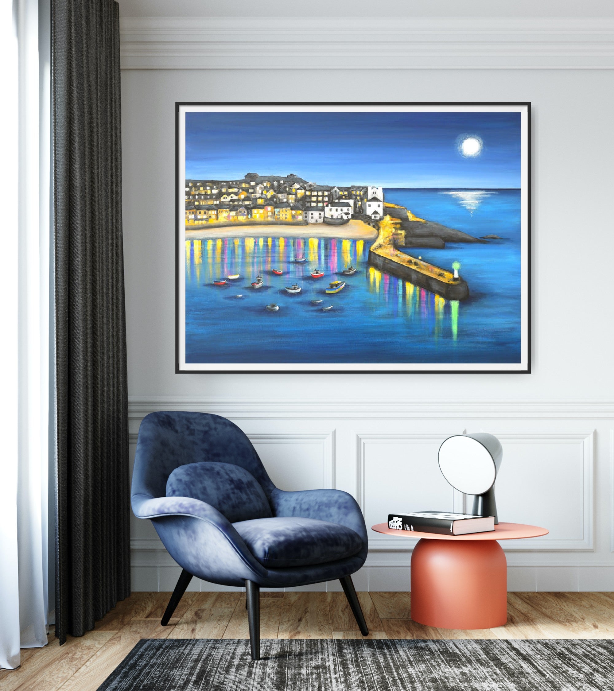 A Moonlit St Ives PRINT ON FINE ART PAPER