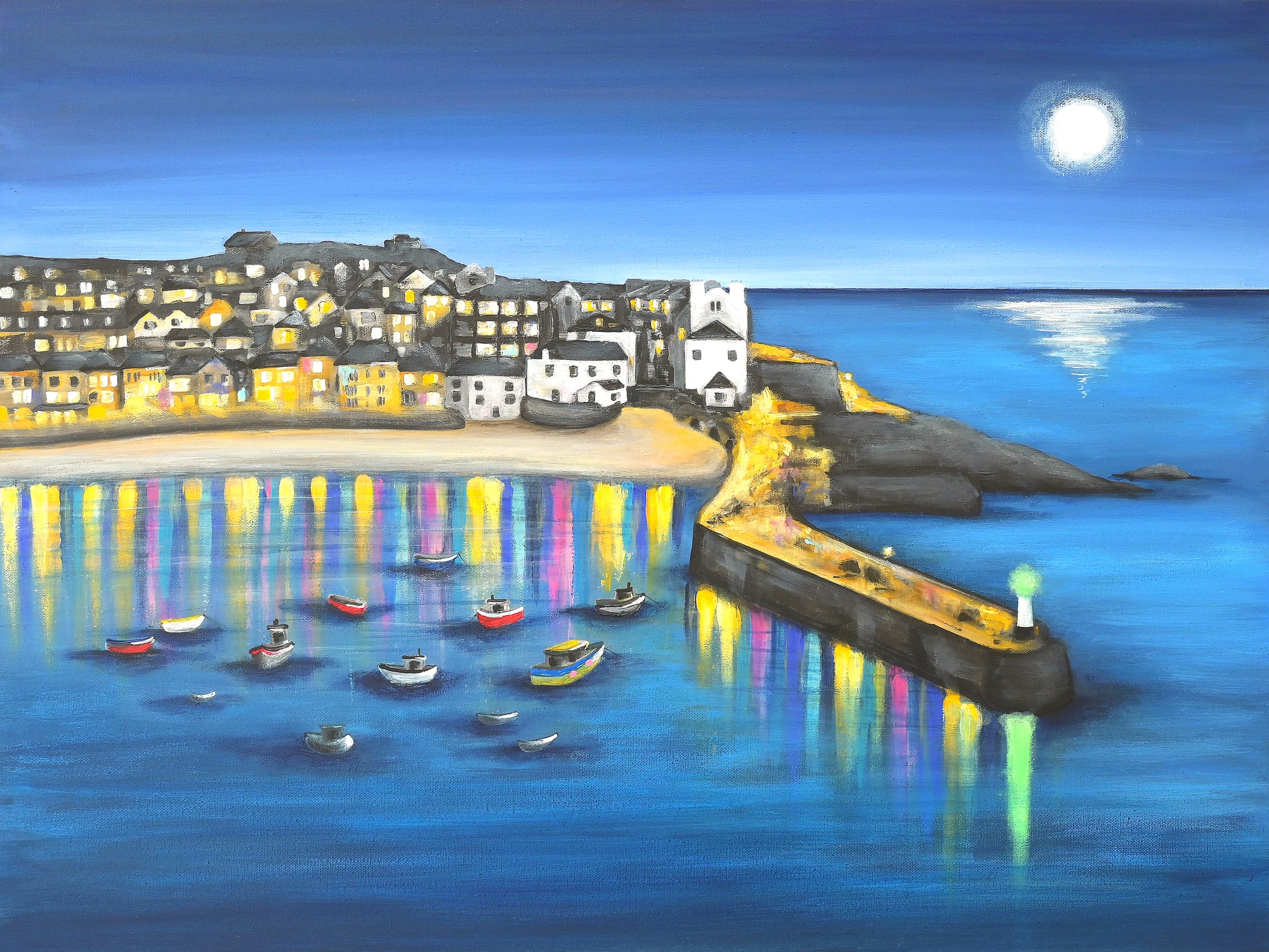 A Moonlit St Ives ORIGINAL ART WORK