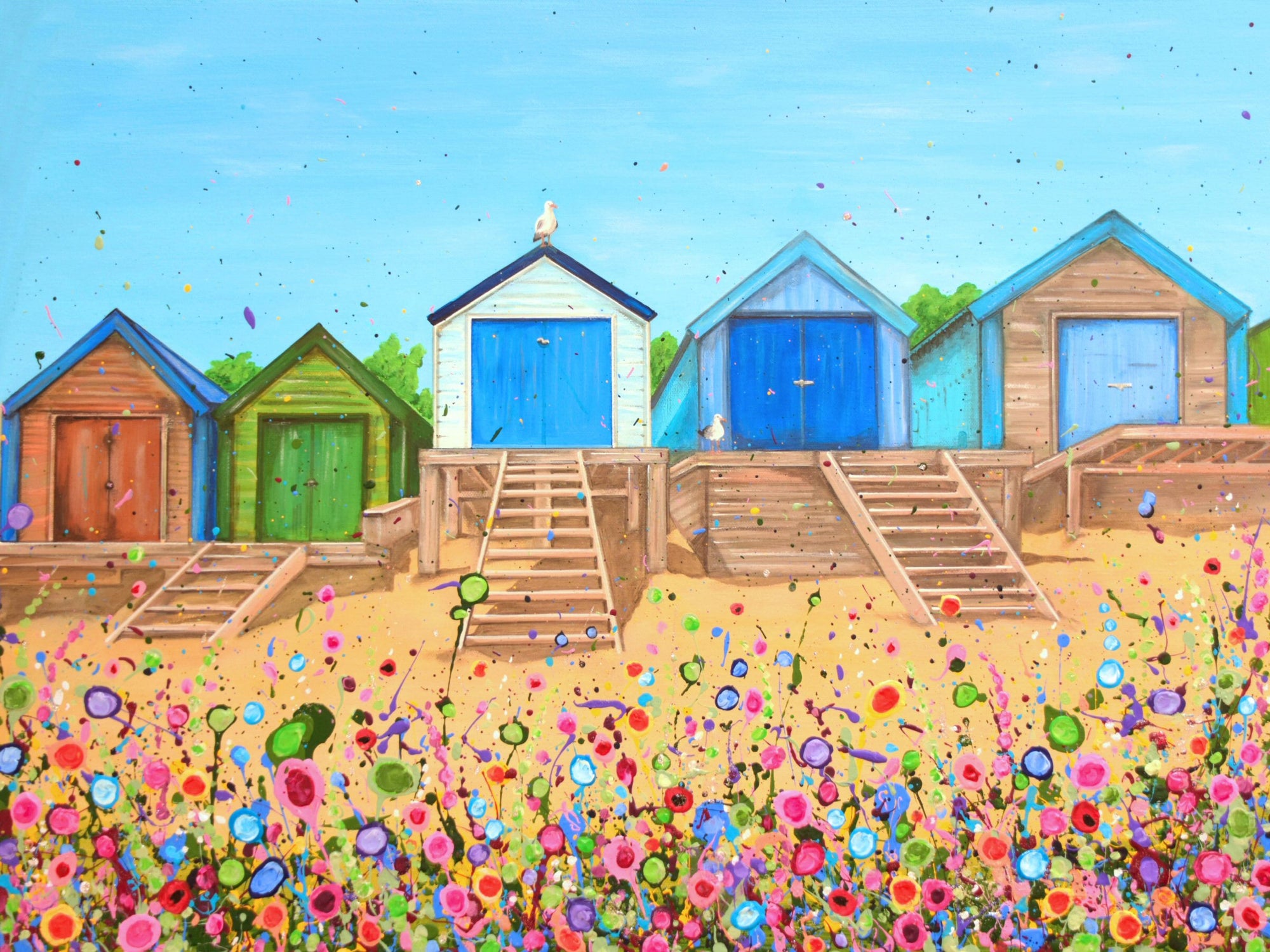Abersoch Beach Huts CANVAS PRINT