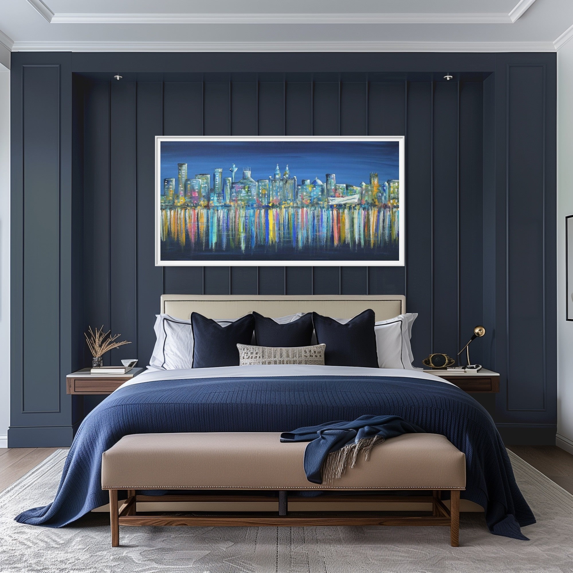 Liverpool Skyline - A Moonlit Night PRINT ON FINE ART PAPER