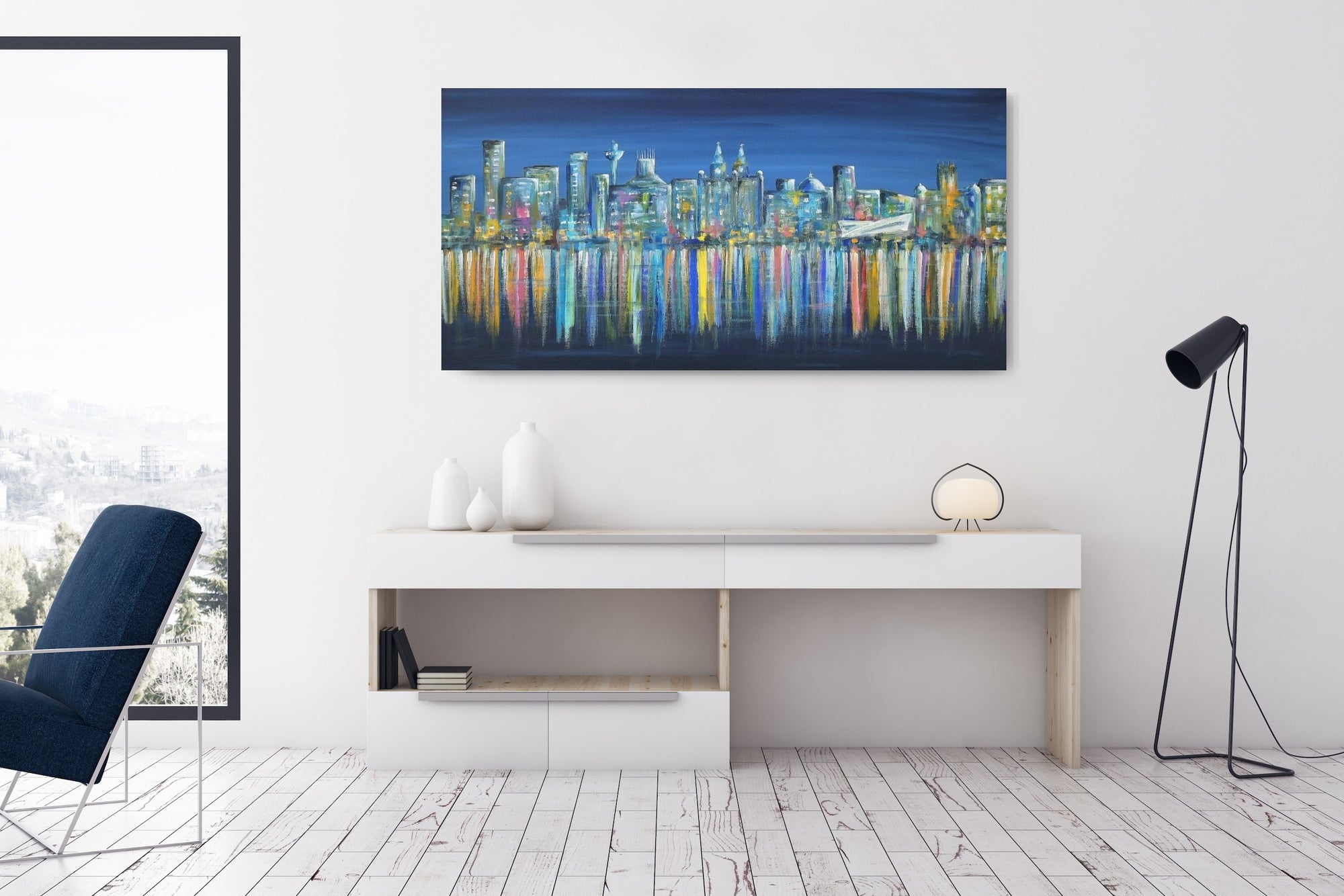 Liverpool Skyline - A Moonlit Night CANVAS PRINT